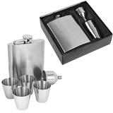 Фляжка с 4 стопками и воронкой в упаковке; 17,8х15х4,5 см; 235 мл; металл; лазерная гравировка