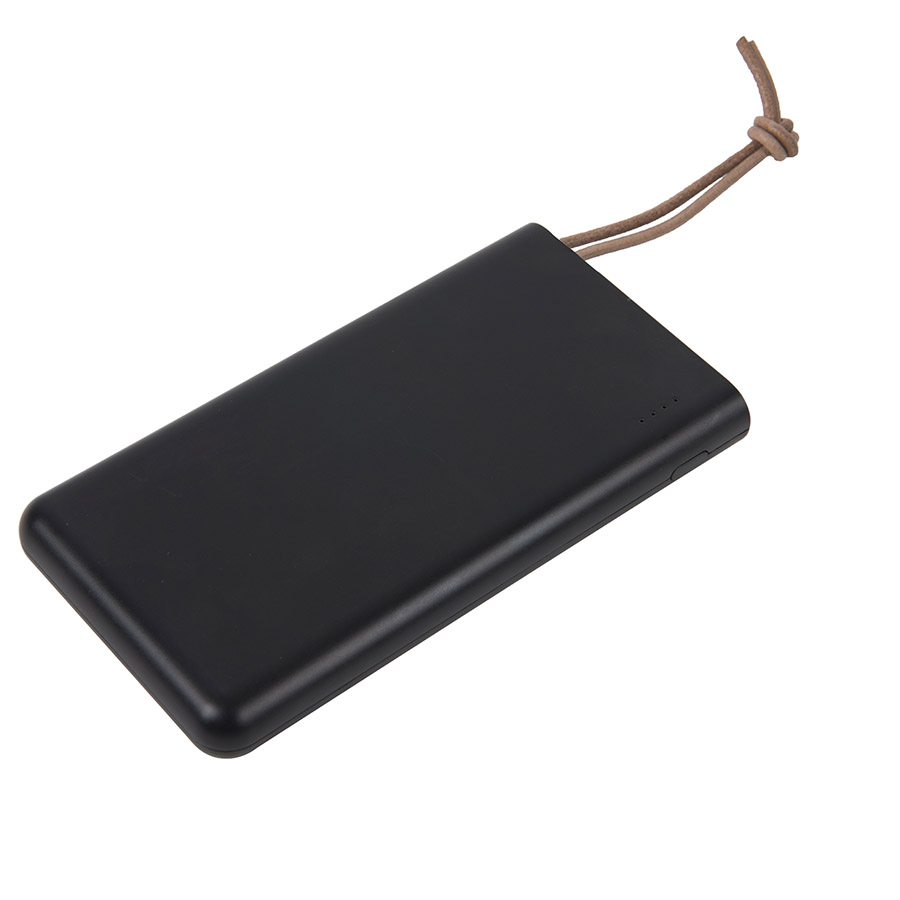 Универсальный аккумулятор STRAP (10000mAh), черный с коричневым, 6,9х13,2х1,5 см, пластик, шт