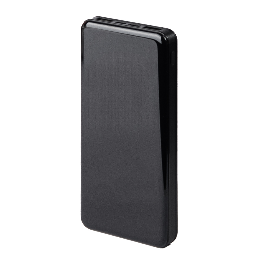 Универсальный аккумулятор Sleek 10 (10000 мАч), черный, 14х6.8х1,5 см