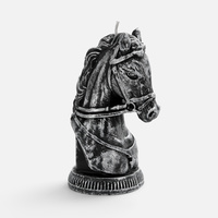 Свеча фигурная «Бюст лошади», серебристая